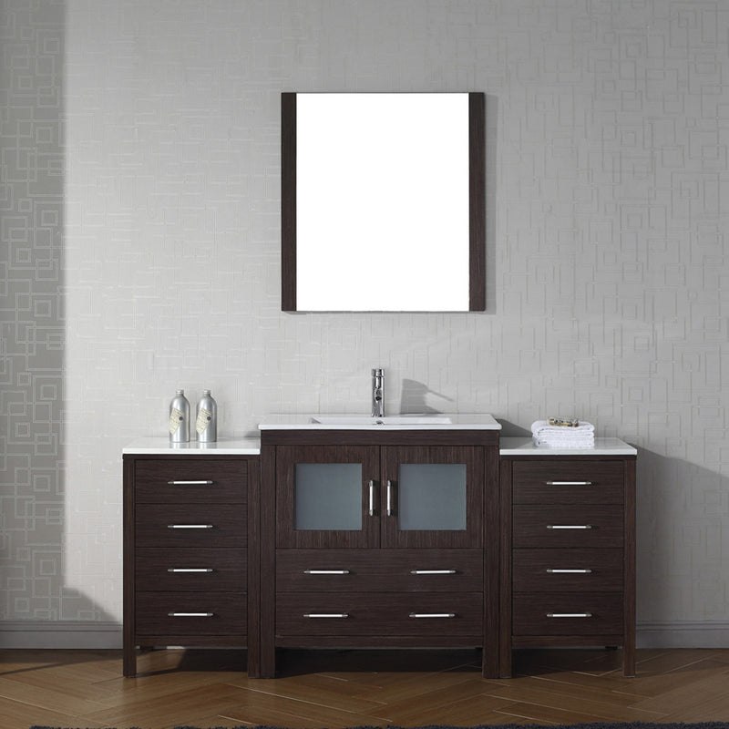 Modern Fittings Dior 68" Single Bath Vanity with Ceramic Top and Integrated Square Sink Faucet