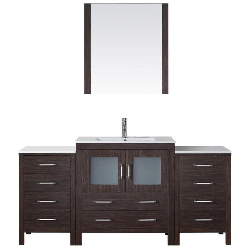 Modern Fittings Dior 68" Single Bath Vanity with Ceramic Top and Integrated Square Sink Faucet