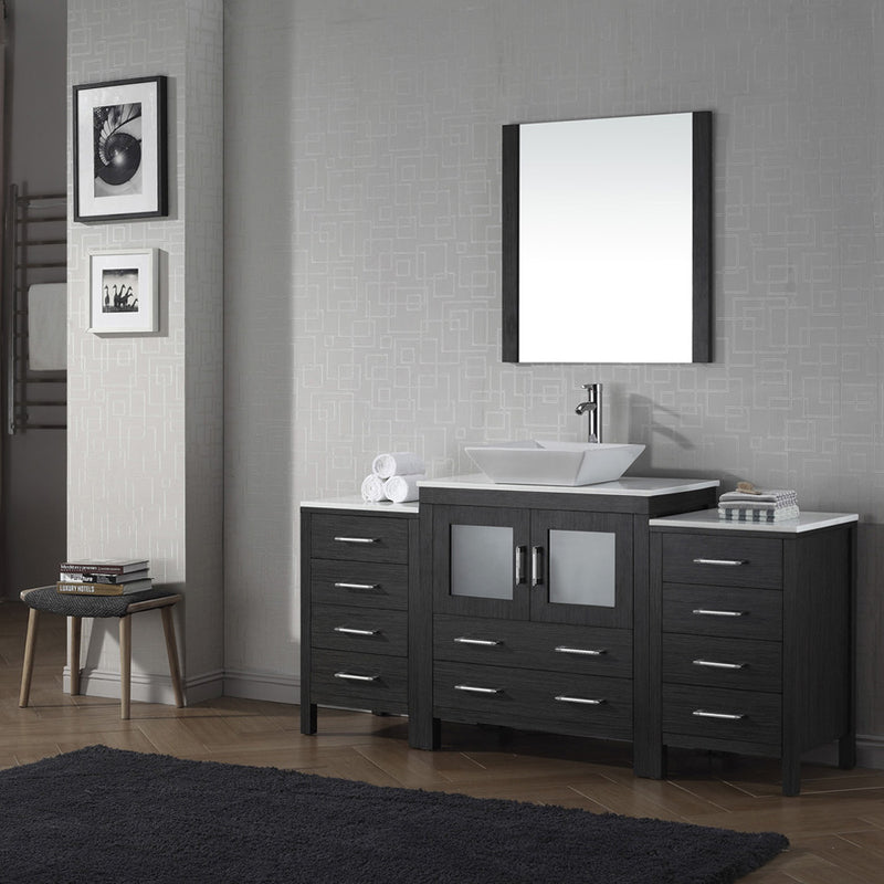 Modern Fittings Dior 68" Single Bath Vanity with Engineered Stone Top and Square Sink Faucet