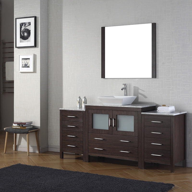 Modern Fittings Dior 68" Single Bath Vanity with Marble Top and Square Sink Faucet