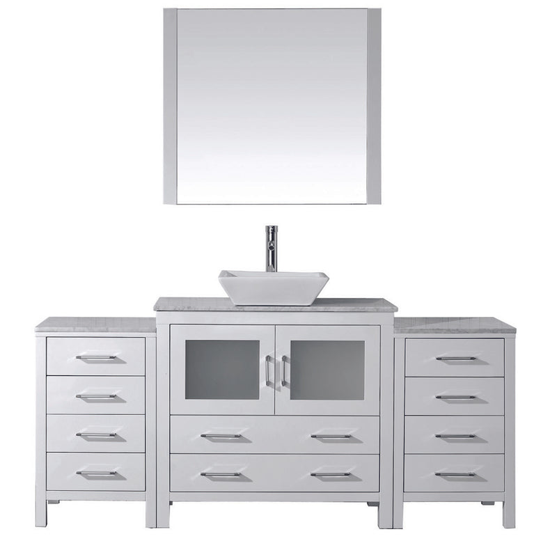 Modern Fittings Dior 68" Single Bath Vanity with Marble Top and Square Sink Faucet