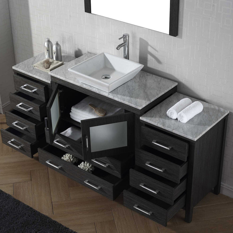 Modern Fittings Dior 68" Single Bath Vanity with Marble Top and Square Sink Faucet