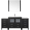 Modern Fittings Dior 72" Single Bath Vanity with Ceramic Top and Integrated Square Sink Faucet