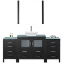 Modern Fittings Dior 72" Single Bath Vanity with Glass Top and Square Sink Faucet