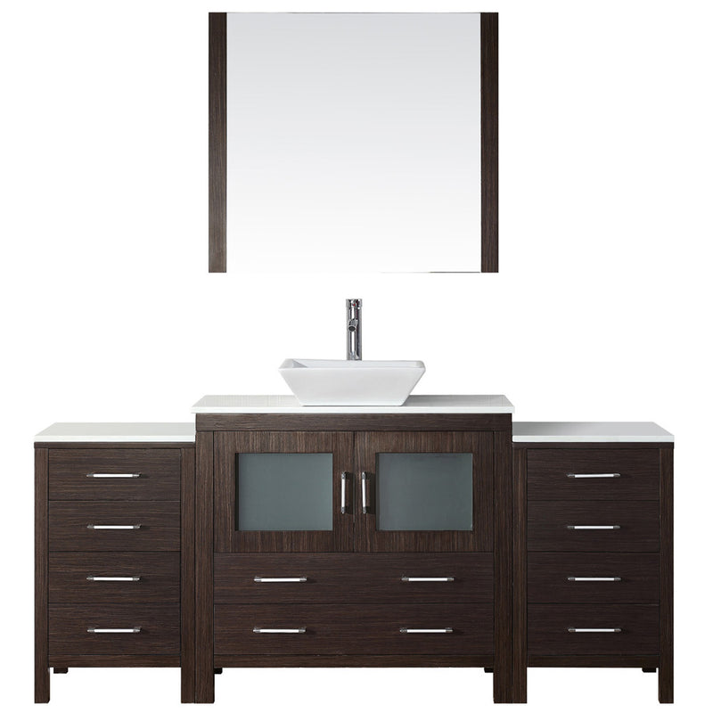 Modern Fittings Dior 72" Single Bath Vanity with Engineered Stone Top and Square Sink Faucet