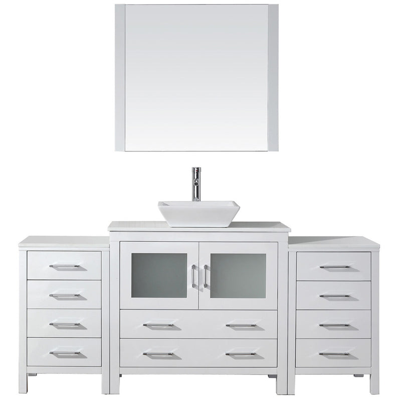 Modern Fittings Dior 72" Single Bath Vanity with Engineered Stone Top and Square Sink Faucet