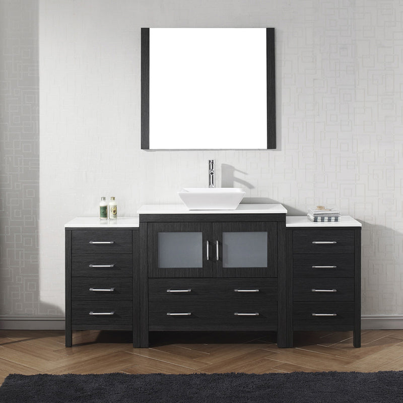 Modern Fittings Dior 72" Single Bath Vanity with Engineered Stone Top and Square Sink Faucet