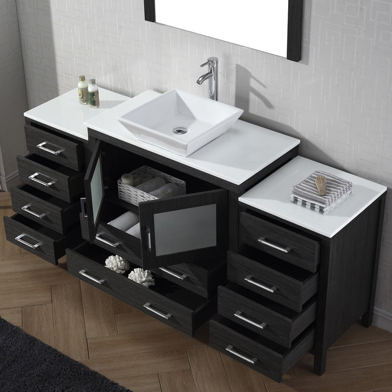 Modern Fittings Dior 72" Single Bath Vanity with Engineered Stone Top and Square Sink Faucet