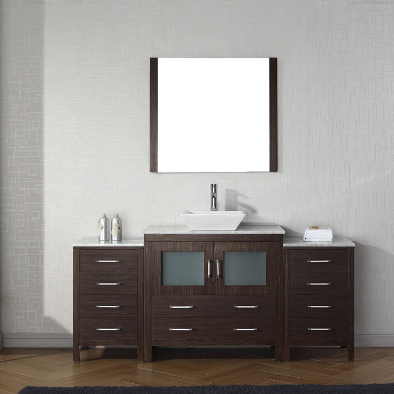 Modern Fittings Dior 72" Single Bath Vanity with Marble Top and Square Sink Faucet