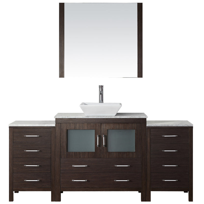 Modern Fittings Dior 72" Single Bath Vanity with Marble Top and Square Sink Faucet