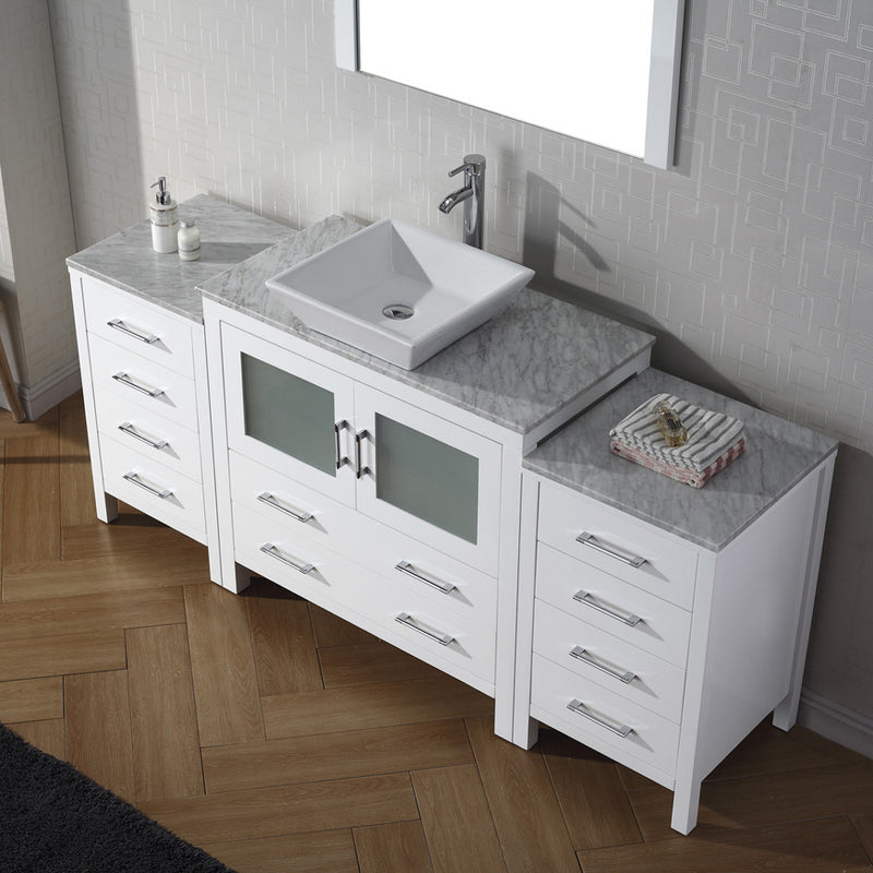 Modern Fittings Dior 72" Single Bath Vanity with Marble Top and Square Sink Faucet