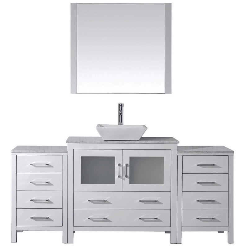 Modern Fittings Dior 72" Single Bath Vanity with Marble Top and Square Sink Faucet