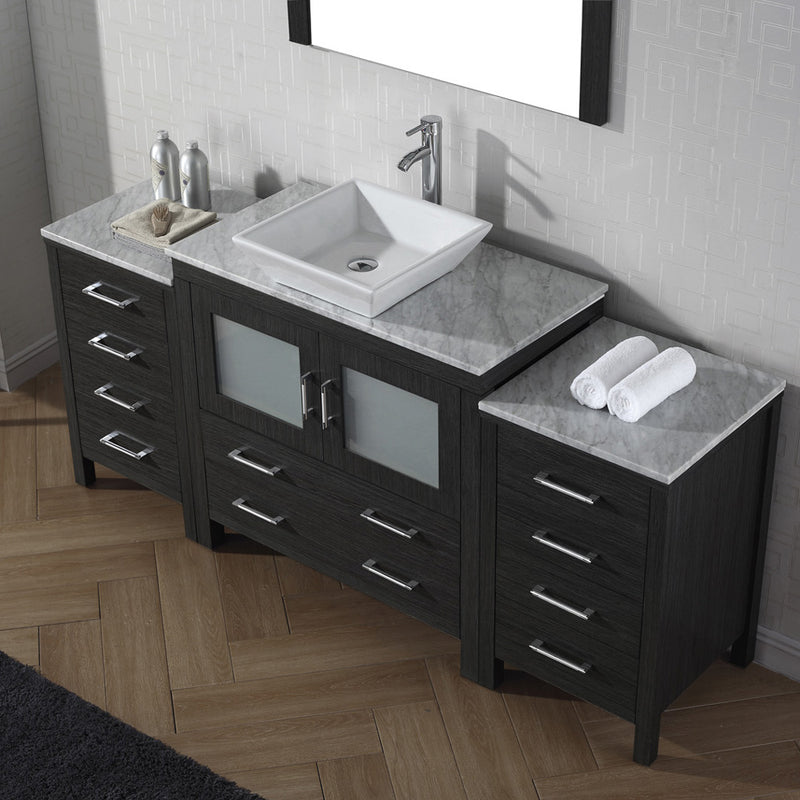 Modern Fittings Dior 72" Single Bath Vanity with Marble Top and Square Sink Faucet