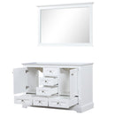 Lexora Dukes 48" W x 22" D White Bath Vanity and 46" Mirror