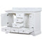 Lexora Dukes 48" W x 22" D White Bath Vanity and Carrara Marble Top