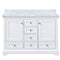 Lexora Dukes 48" W x 22" D White Bath Vanity and Carrara Marble Top