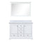 Lexora Dukes 48" W x 22" D White Bath Vanity Carrara Marble Top and 46" Mirror