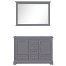 Lexora Dukes 48" W x 22" D Dark Grey Bath Vanity and 46" Mirror