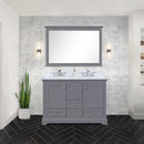 Lexora Dukes 48" W x 22" D Dark Grey Bath Vanity and Carrara Marble Top