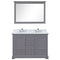 Lexora Dukes 48" W x 22" D Dark Grey Bath Vanity Carrara Marble Top with Faucet Set 46" Mirror