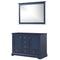 Lexora Dukes 48" W x 22" D Navy Blue Bath Vanity and 46" Mirror