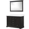 Lexora Dukes 48" W x 22" D Espresso Bath Vanity Carrara Marble Top 46" Mirror