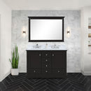 Lexora Dukes 48" W x 22" D Espresso Bath Vanity Carrara Marble Top 46" Mirror