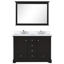 Lexora Dukes 48" W x 22" D Espresso Bath Vanity Quartz Top with Faucet Set and 46" Mirror