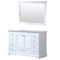 Lexora Dukes 48" W x 22" D White Bath Vanity and 46" Mirror