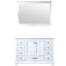 Lexora Dukes 48" W x 22" D White Bath Vanity and 46" Mirror