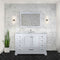 Lexora Dukes 48" W x 22" D White Bath Vanity and Carrara Marble Top