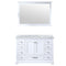 Lexora Dukes 48" W x 22" D White Bath Vanity Carrara Marble Top and 46" Mirror