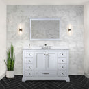 Lexora Dukes 48" W x 22" D White Bath Vanity and Quartz Top