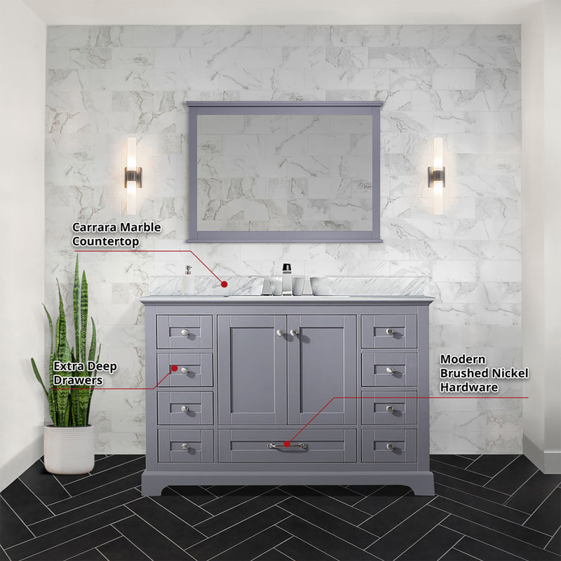 Lexora Dukes 48" W x 22" D Dark Grey Bath Vanity