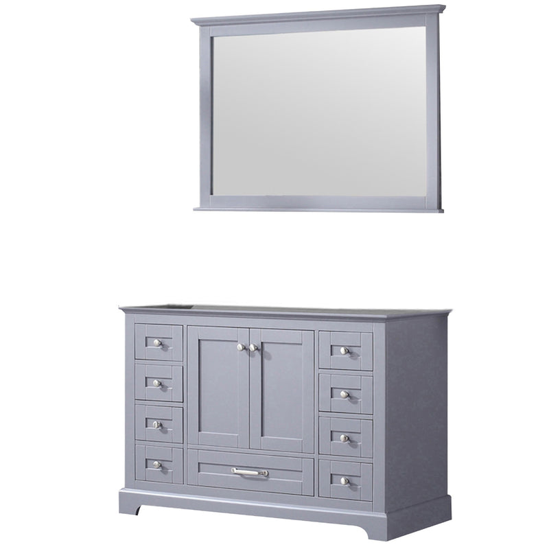 Lexora Dukes 48" W x 22" D Dark Grey Bath Vanity and 46" Mirror