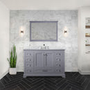 Lexora Dukes 48" W x 22" D Dark Grey Bath Vanity and Carrara Marble Top