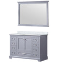 Lexora Dukes 48" W x 22" D Dark Grey Bath Vanity Carrara Marble Topwith 46" Mirror