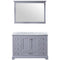 Lexora Dukes 48" W x 22" D Dark Grey Bath Vanity Carrara Marble Topwith 46" Mirror