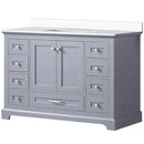 Lexora Dukes 48"W x 22" D Dark Grey Bath Vanity and Quartz Top