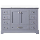 Lexora Dukes 48"W x 22" D Dark Grey Bath Vanity and Quartz Top