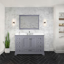 Lexora Dukes 48" W x 22" D Dark Grey Bath Vanity Top Squar with 46" Mirror