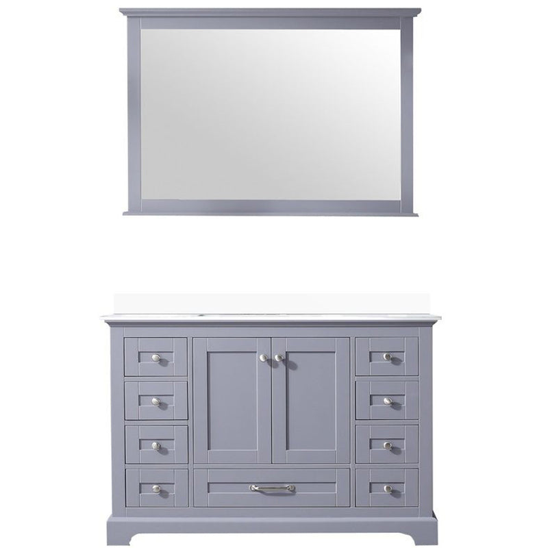 Lexora Dukes 48" W x 22" D Dark Grey Bath Vanity Top Squar with 46" Mirror