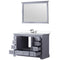 Lexora Dukes 48" W x 22" D Dark Grey Bath Vanity Quartz Top with Faucet Set and 46" Mirror