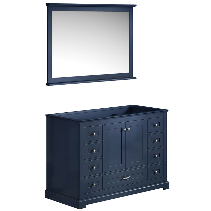 Lexora Dukes 48" W x 22" D Navy Blue Bath Vanity and 46" Mirror