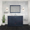 Lexora Dukes 48" W x 22" D Navy Blue Bath Vanity and Carrara Marble Top