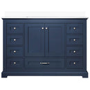 Lexora Dukes 48" W x 22" D Navy Blue Bath Vanity and Quartz Top