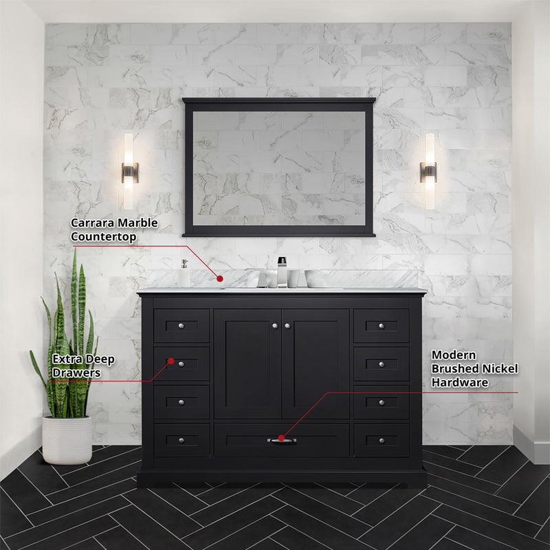 Lexora Dukes 48" W x 22" D Espresso Bath Vanity