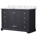 Lexora Dukes 48" W x 22" D Espresso Bath Vanity and Carrara Marble Top