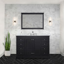 Lexora Dukes 48" W x 22" D Espresso Bath Vanity Carrara Marble Top 46" Mirror