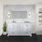 Lexora Dukes 60" W x 22" D White Double Bath Vanity and Carrara Marble Top